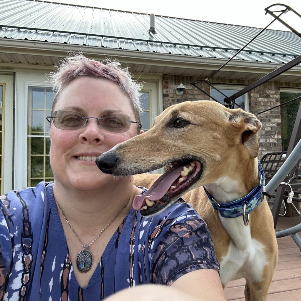 Bound2Bee me and my dog sitting on the deck